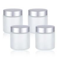 Buzlu Cam Kavanoz  100 ml Kapaklı - Mum Doldurmaya Uygun 