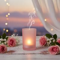 Buzlu Pembe Renk Cam Mumluk 