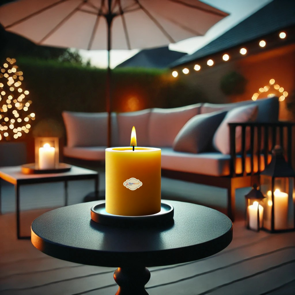 Citronella Sinek Kovan 7X7 Sarı Silindir Mum - Görsel 5