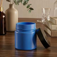 Dış Boyama Açık Mavi  Kavanoz Kapaklı- Mum Dolumuna Uygun 