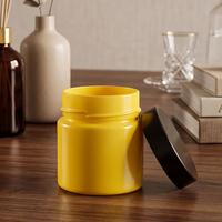 Dış Boyama Sarı Kavanoz Kapaklı- Mum Dolumuna Uygun 