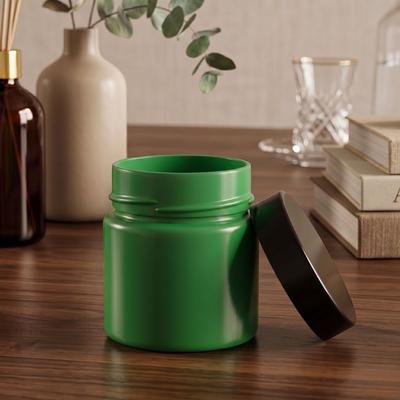 Dış Boyama Yeşil Kavanoz Kapaklı- Mum Dolumuna Uygun 