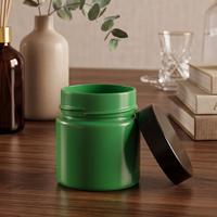 Dış Boyama Yeşil Kavanoz Kapaklı- Mum Dolumuna Uygun 