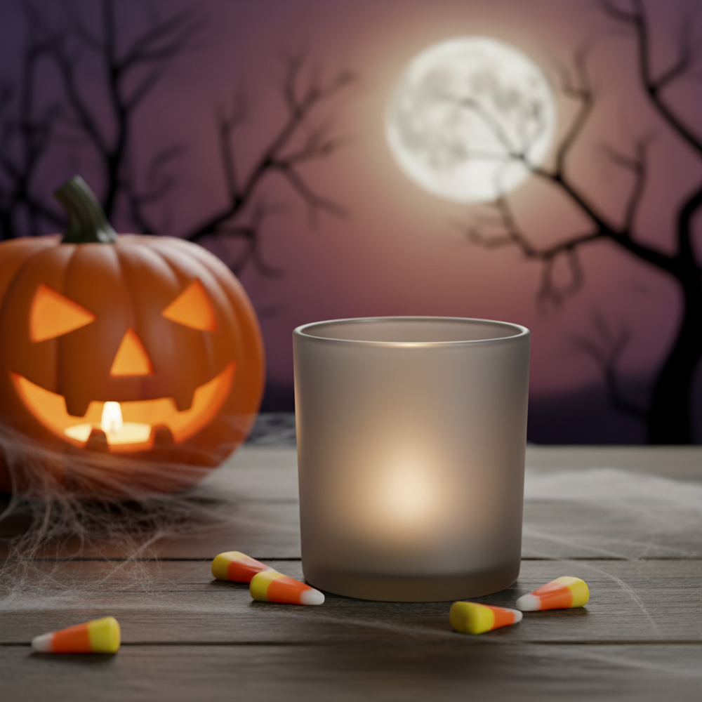 Halloween Füme Buzlu Cam Mumluk - Görsel 1