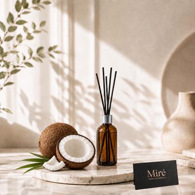 Hindistan Cevizi Kokulu Çubuklu Oda Kokusu - Amber Şişe 50 ml