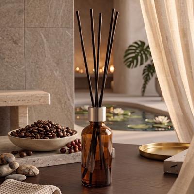Kahve Kokulu Çubuklu Oda Kokusu - Amber Şişe 50 ml