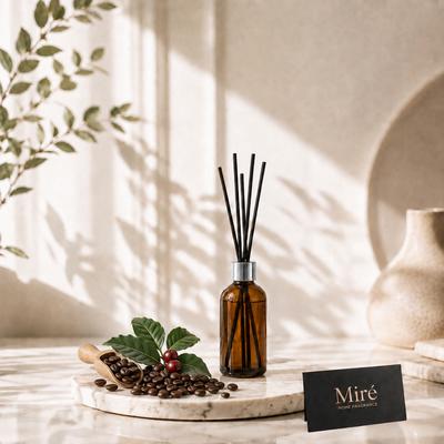Kahve Kokulu Çubuklu Oda Kokusu - Amber Şişe 50 ml