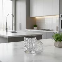 Kapaklı Elegant  Prime Cam Bardak El Yapımı 