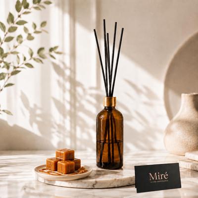 Karamel Çubuklu Oda Kokusu - Amber Şişe 100 ml