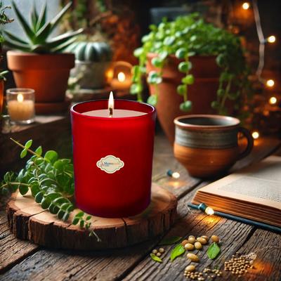 Kırmızı Buzlu Bardak Mum İçi %100 Soya Mum 405