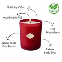 Çilek Kokulu Kırmızı Buzlu Bardak Mum İçi %100 Soya Mum 405