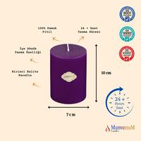 Lavanta Kokulu 7X10 Mor Silindir Mum 