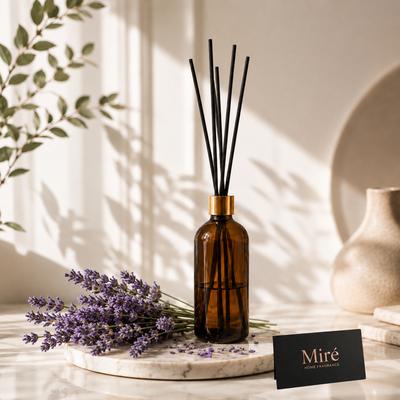 Lavanta Kokulu Çubuklu Oda Kokusu - Amber Şişe 100 ml
