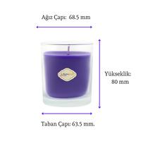 Lavanta Kokulu Mor Cam Bardak İçi Mum