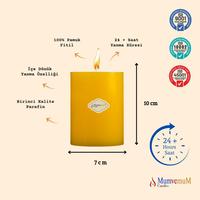 Limon Kokulu 7X10 Sarı Silindir Mum