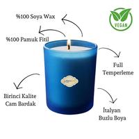 Okyanus Kokulu Mavi Buzlu Bardak Mum İçi %100 Soya Mum 405