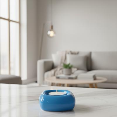 Mavi Seramik Tealight Mumluk