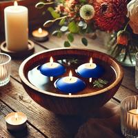 Mavi Suda Yüzen Mumlar 12'li Paket – 5 cm Çap