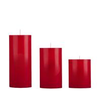 Medium Çilek Kokulu Set Mum Çap 7 cm Kırmızı