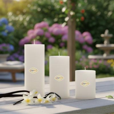 Medium Vanilya Kokulu Set Mum Çap 7 cm Beyaz