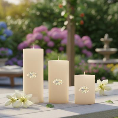 Medium Yasemin Kokulu Set Mum Çap 7 cm Krem