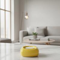 Mire Home Sarı Seramik Buhurdanlık ve Mumluk Seti