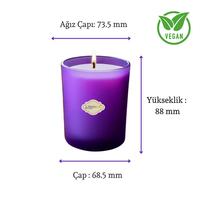 Mor Buzlu Bardak Mum İçi %100 Soya Mum 405