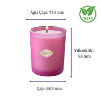 Pembe Buzlu Bardak Mum İçi %100 Soya Mum 405