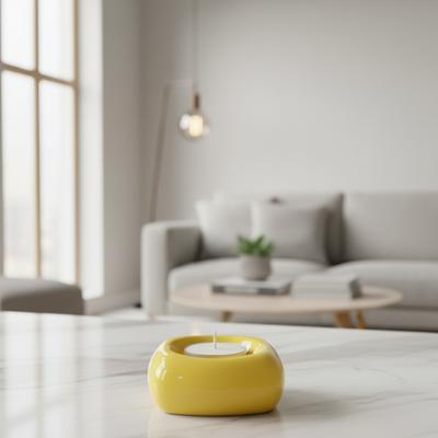 Sarı Seramik Tealight Mumluk