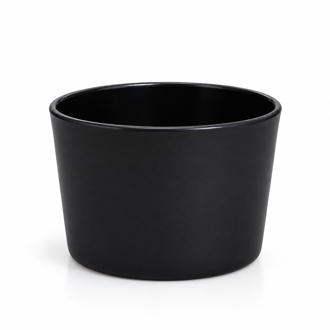 Siyah Oval Cam Mumluk (Dış Boyalı) – Mum Yapımına Uygun