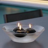 Siyah Suda Yüzen Mumlar 12'li Paket – 5 cm Çap