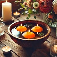 Turuncu Suda Yüzen Mumlar 12'li Paket – 5 cm Çap