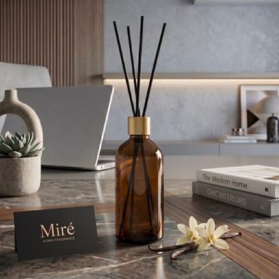 Vanilya Kokulu Çubuklu Oda Kokusu - Amber Şişe 