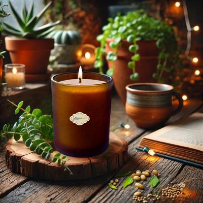 Amber  Buzlu Bardak Mum İçi %100 Soya Mum 405