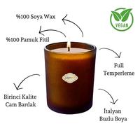 Kahve Kokulu Amber  Buzlu Bardak Mum İçi %100 Soya Mum 405