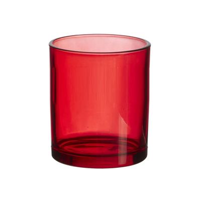 24 Adet Kırmızı Transparan Cam Bardak Mumluk - Doluma Uygun 405