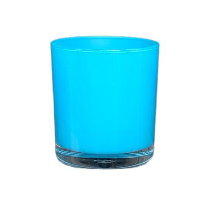 Açık Mavi Pastel Renk Cam Mumluk - İç Boyama - Doluma Uygun 403
